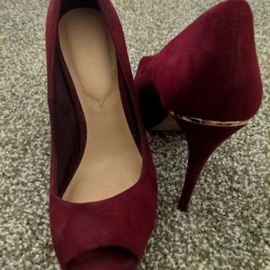 Aldo cranberry suede stilettos